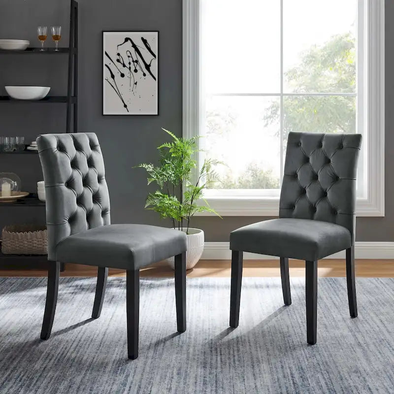 Chaises de salle à manger en velours haute performance (lot de 2)