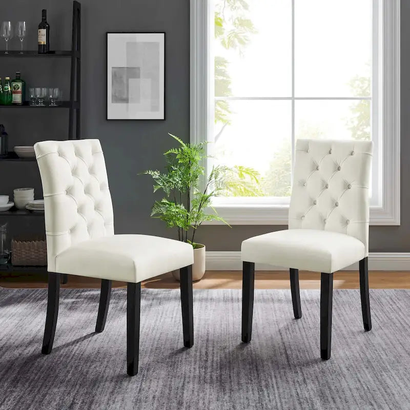 Chaises de salle à manger en velours haute performance (lot de 2)