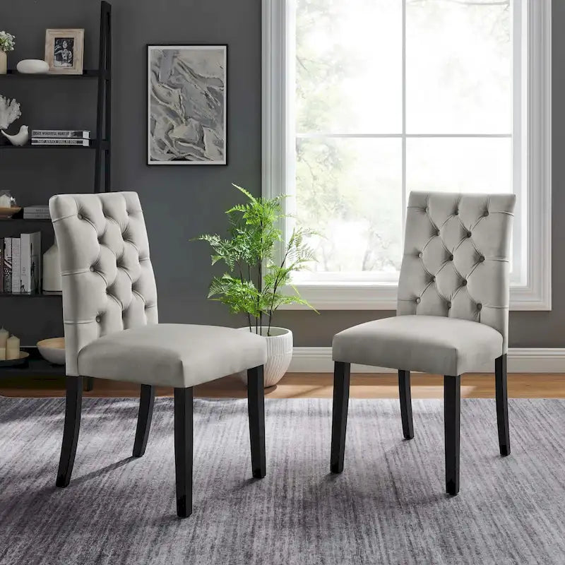 Chaises de salle à manger en velours haute performance (lot de 2)