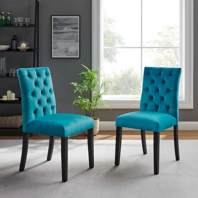Chaises de salle à manger en velours haute performance (lot de 2)