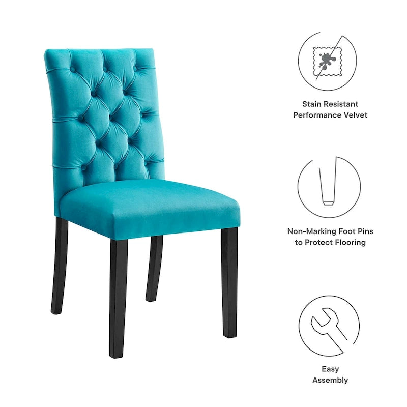 Performance Velvet Dining Chairs Set of 2