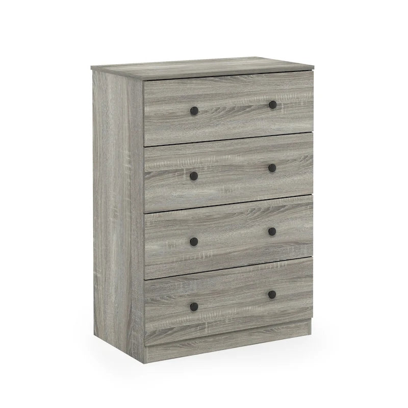 Simple Design 4-Drawer Bedroom Storage Dresser with Knob Handles