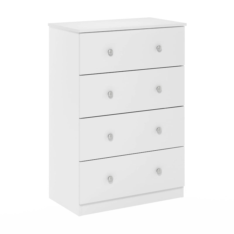 Simple Design 4-Drawer Bedroom Storage Dresser with Knob Handles