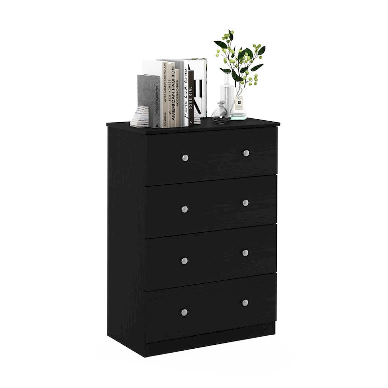 Simple Design 4-Drawer Bedroom Storage Dresser with Knob Handles