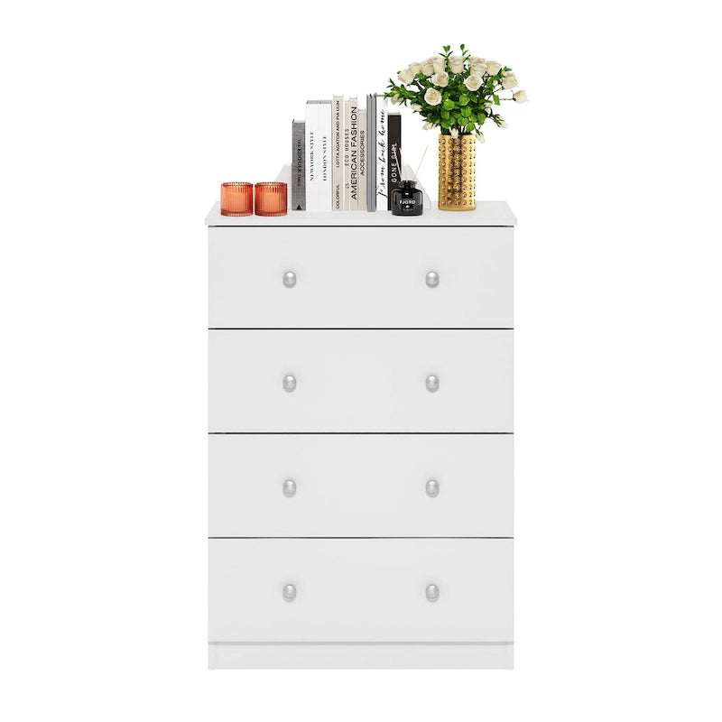 Simple Design 4-Drawer Bedroom Storage Dresser with Knob Handles