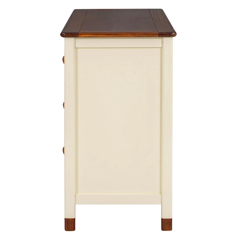 Kids Bedroom Wooden Storage Dresser with 6 Storage Drawers