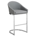 26 Inch Modern Upholstered Counter Stool with Chrome Frame