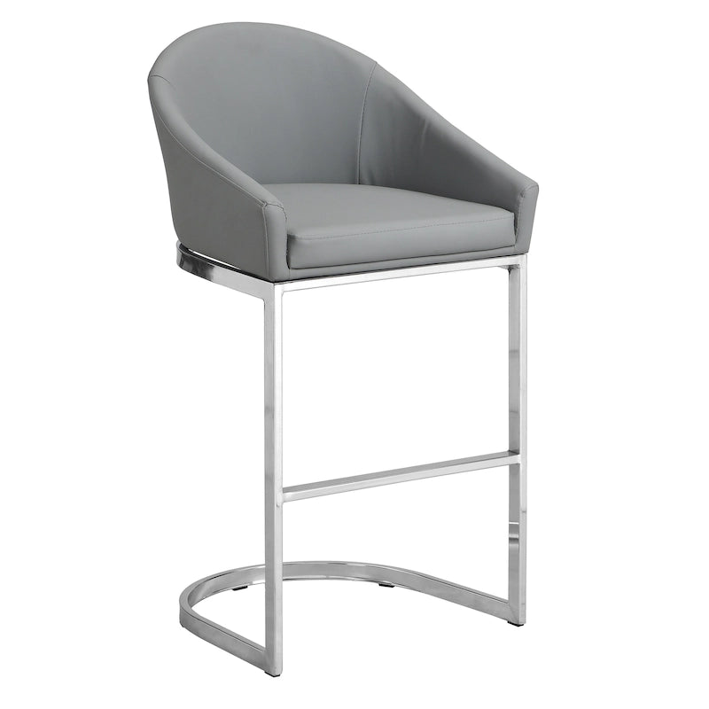 26 Inch Modern Upholstered Counter Stool with Chrome Frame