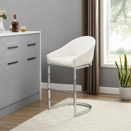 26 Inch Modern Upholstered Counter Stool with Chrome Frame