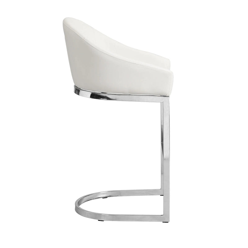 26 Inch Modern Upholstered Counter Stool with Chrome Frame