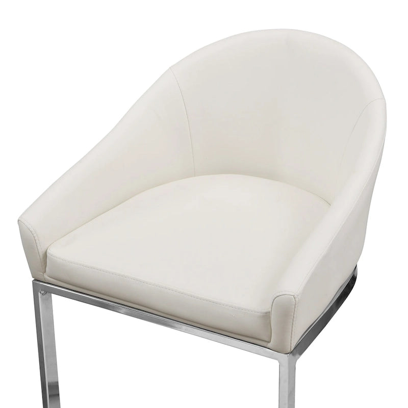 26 Inch Modern Upholstered Counter Stool with Chrome Frame