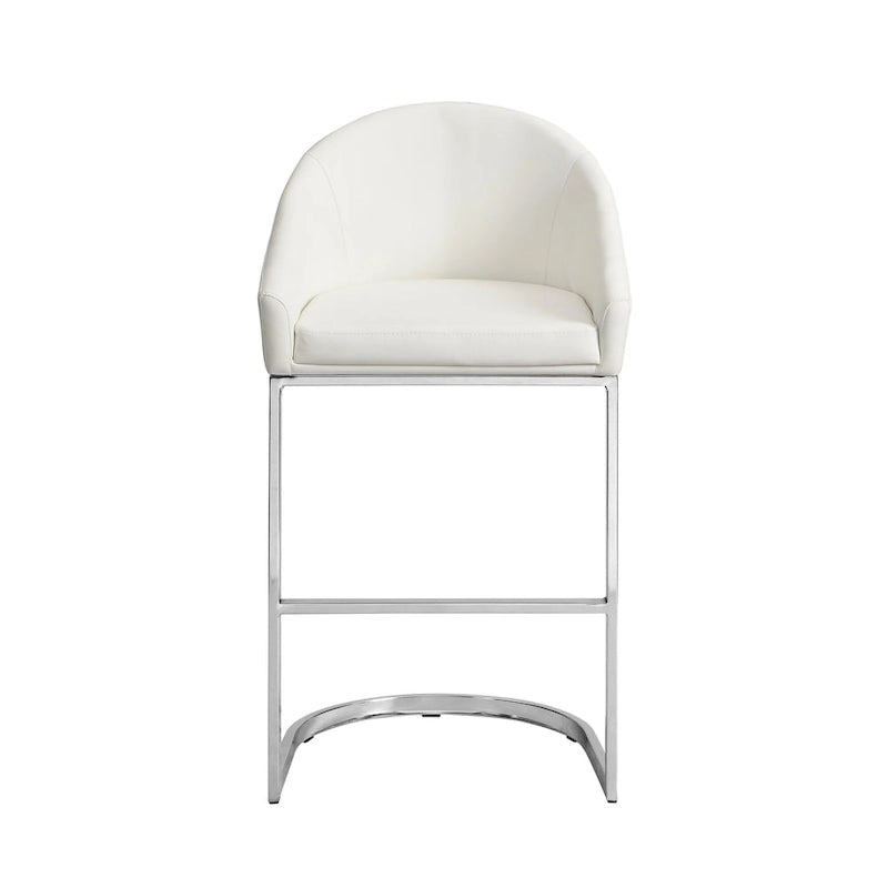 26 Inch Modern Upholstered Counter Stool with Chrome Frame