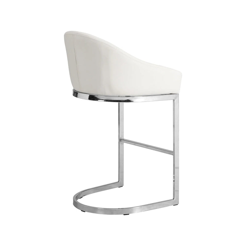 26 Inch Modern Upholstered Counter Stool with Chrome Frame