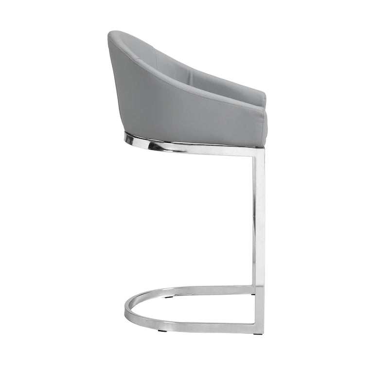 26 Inch Modern Upholstered Counter Stool with Chrome Frame