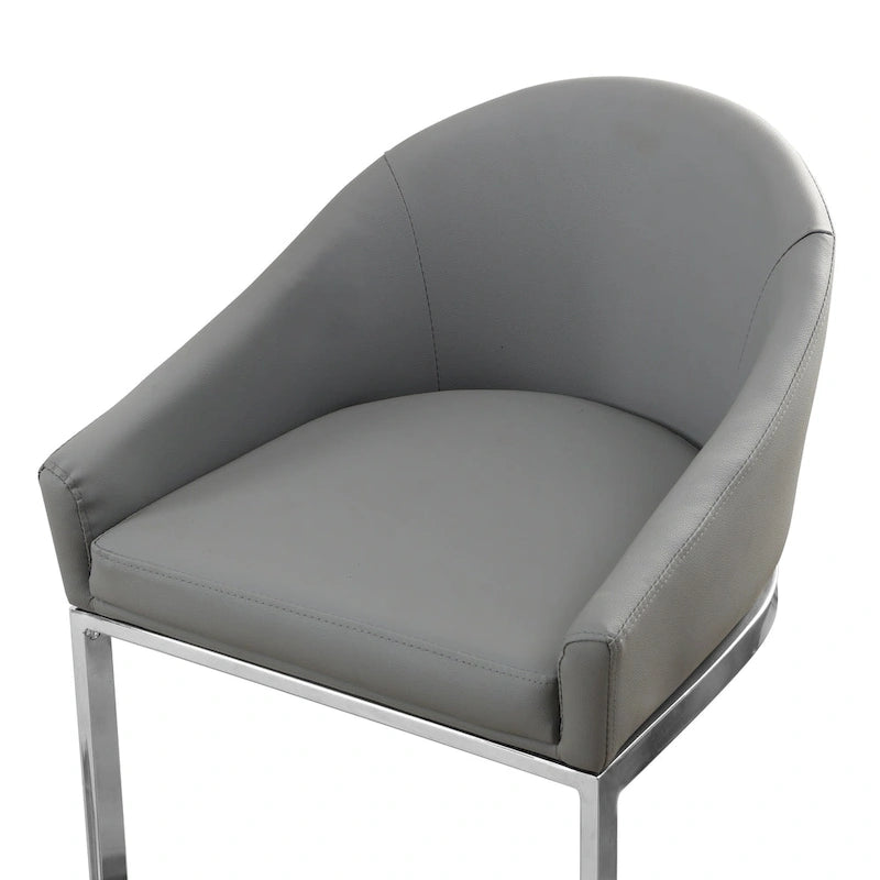 26 Inch Modern Upholstered Counter Stool with Chrome Frame