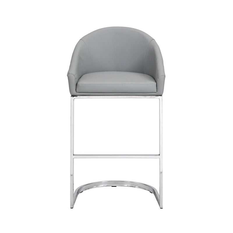 26 Inch Modern Upholstered Counter Stool with Chrome Frame