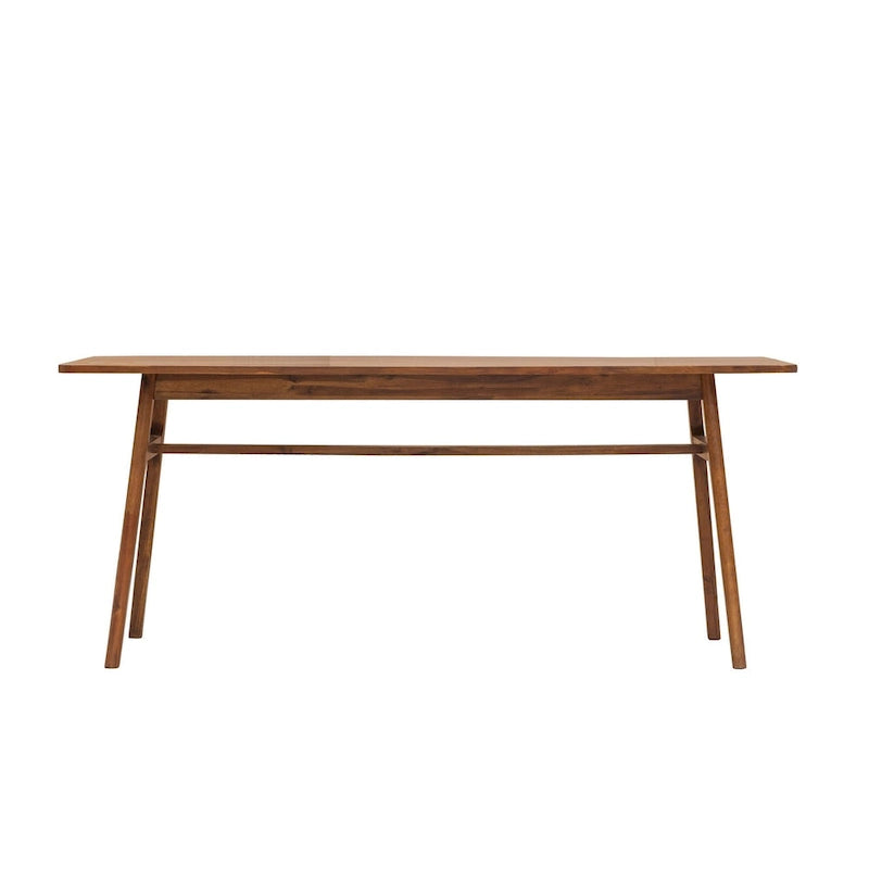 Mid-Century Modern Solid Acacia Wood Dining Table Scandinavian Style Brown
