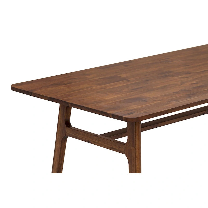 Mid-Century Modern Solid Acacia Wood Dining Table Scandinavian Style Brown