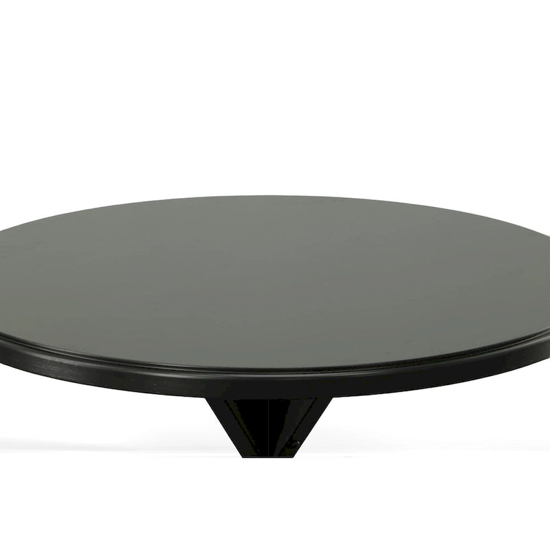 Round Pedestal X Base Dining Table with Elegant Multi-Step Finish