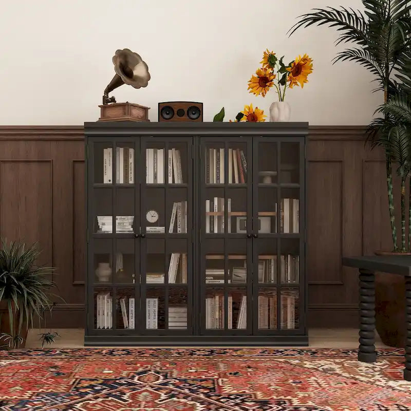 Stylish 2-Door Storage Cabinet Buffet Sideboard Bookshelf Display