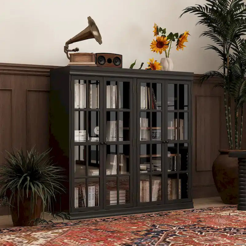 Stylish 2-Door Storage Cabinet Buffet Sideboard Bookshelf Display