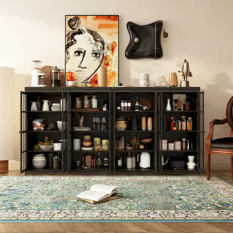 Stylish 2-Door Storage Cabinet Buffet Sideboard Bookshelf Display