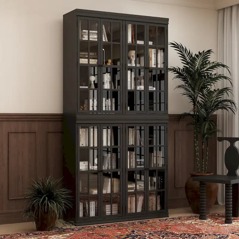 Stylish 2-Door Storage Cabinet Buffet Sideboard Bookshelf Display