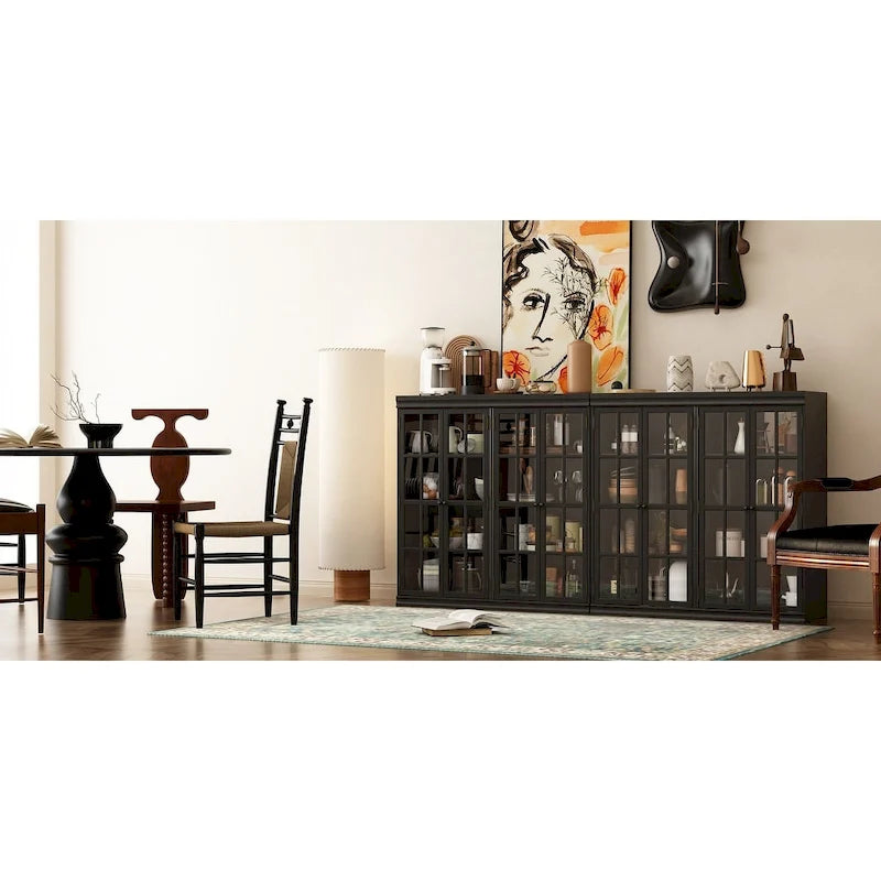 Stylish 2-Door Storage Cabinet Buffet Sideboard Bookshelf Display