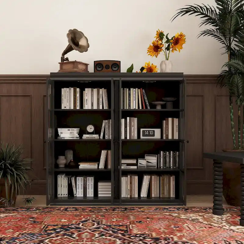 Stylish 2-Door Storage Cabinet Buffet Sideboard Bookshelf Display