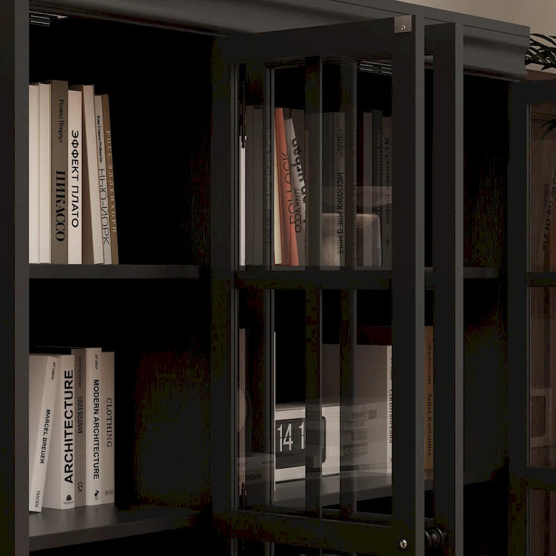 Stylish 2-Door Storage Cabinet Buffet Sideboard Bookshelf Display