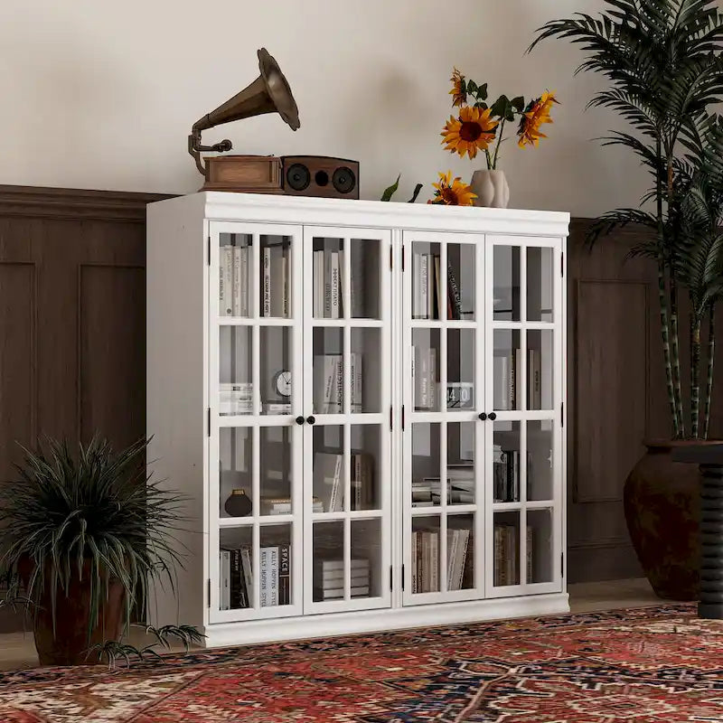 Stylish 2-Door Storage Cabinet Buffet Sideboard Bookshelf Display