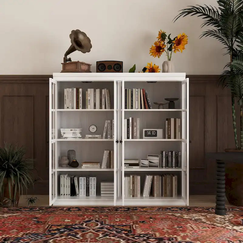 Stylish 2-Door Storage Cabinet Buffet Sideboard Bookshelf Display
