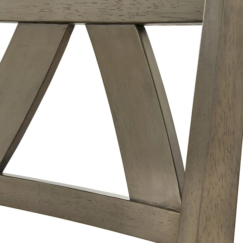 Country Style Rubberwood Dining Chairs with Antique Finish, Set of 2