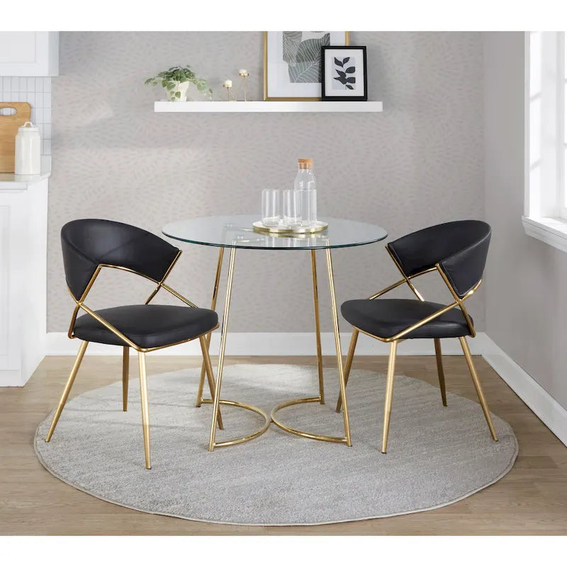 Silver Orchid Tatyana Gold Upholstered Dining Chair (Set of 2)