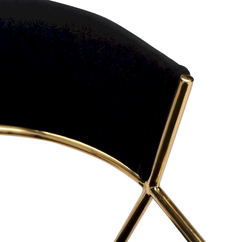 Glam Gold Metal Frame Upholstered Dining Chair Set of 2