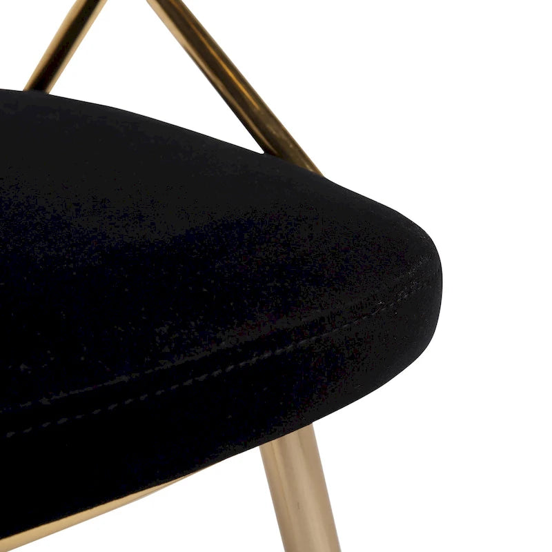 Glam Gold Metal Frame Upholstered Dining Chair Set of 2