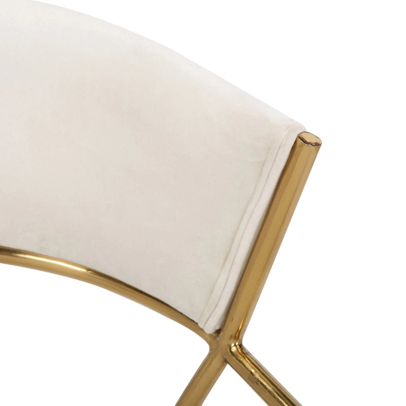Glam Gold Metal Frame Upholstered Dining Chair Set of 2