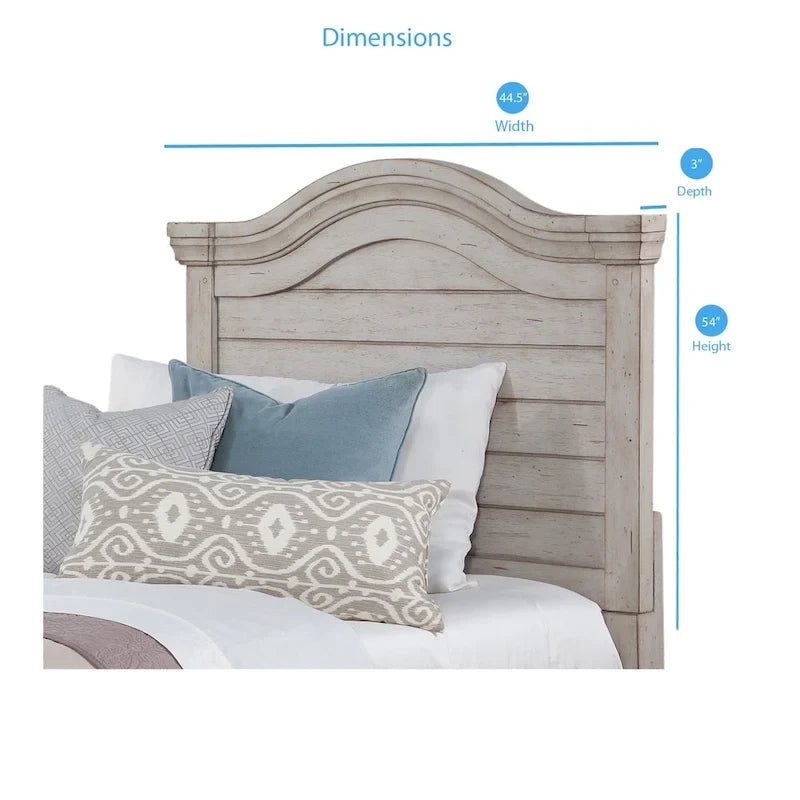 Rustic Distressed Antique Grey Panel Headboard for Bed Frames