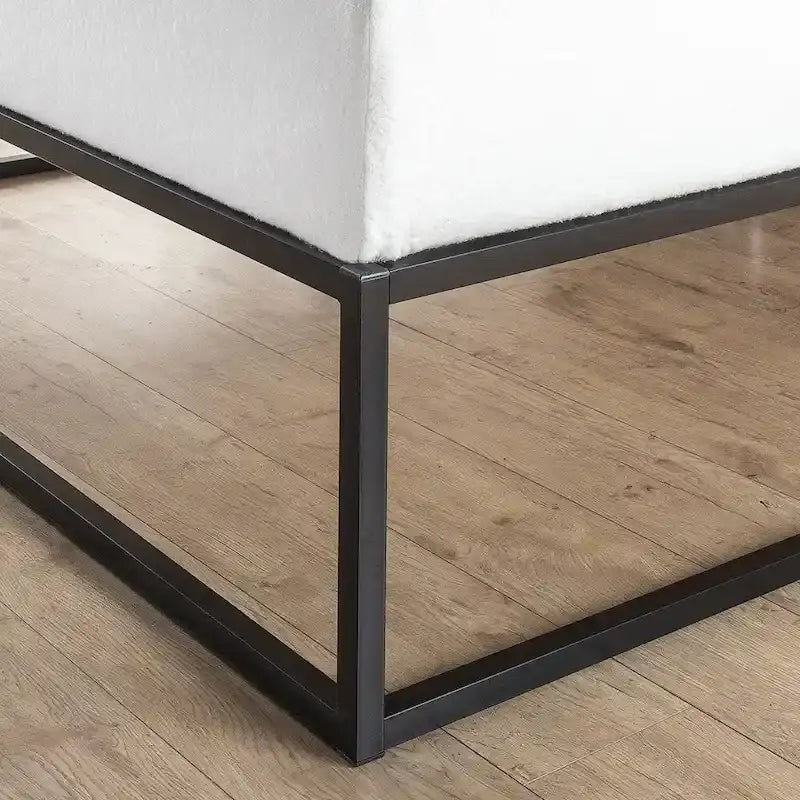 14-inch Low Profile Platform Bed Frame with Steel and Wood Slats