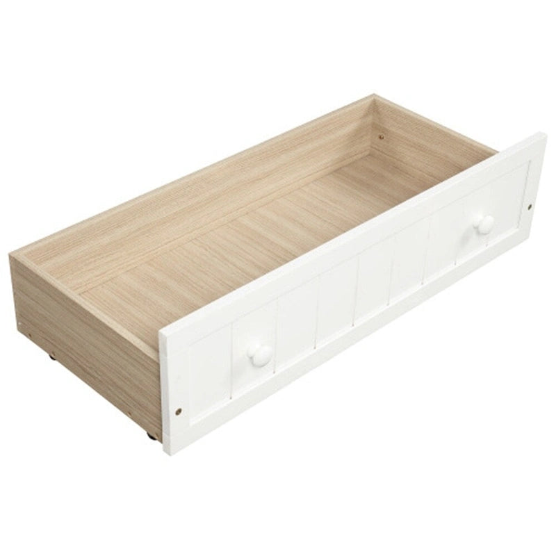 Twin Wooden Daybed with Storage Drawers and Trundle Bed