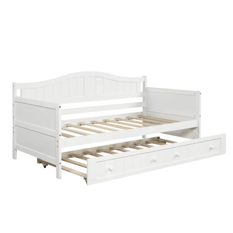 Twin Wooden Daybed with Storage Drawers and Trundle Bed