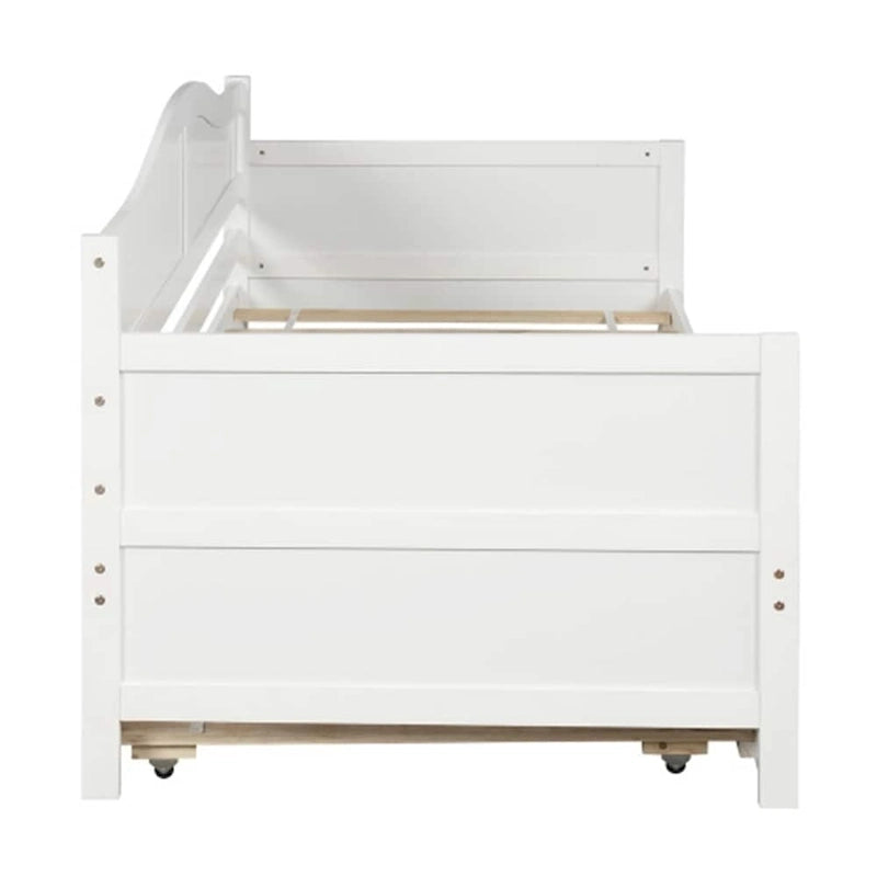 Twin Wooden Daybed with Storage Drawers and Trundle Bed