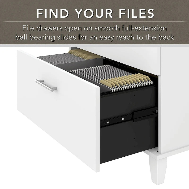 L Shaped Desk with Hutch, Cabinet and Bookcase in Gray