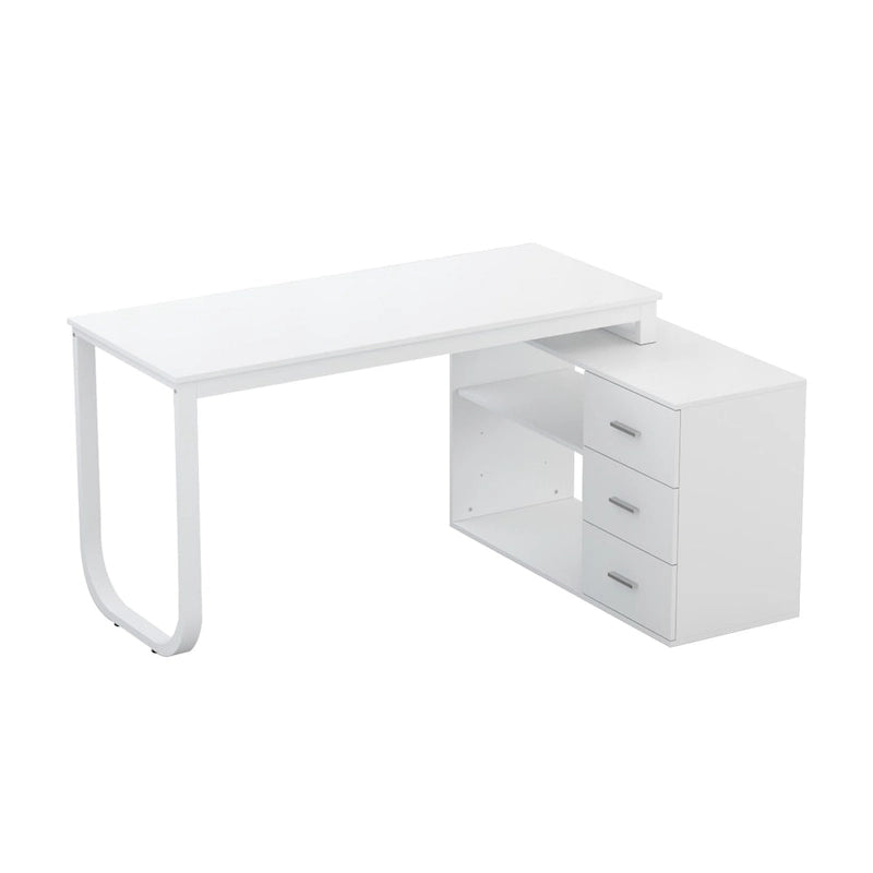 55" L-Shaped Computer Desk with Storage Workstation