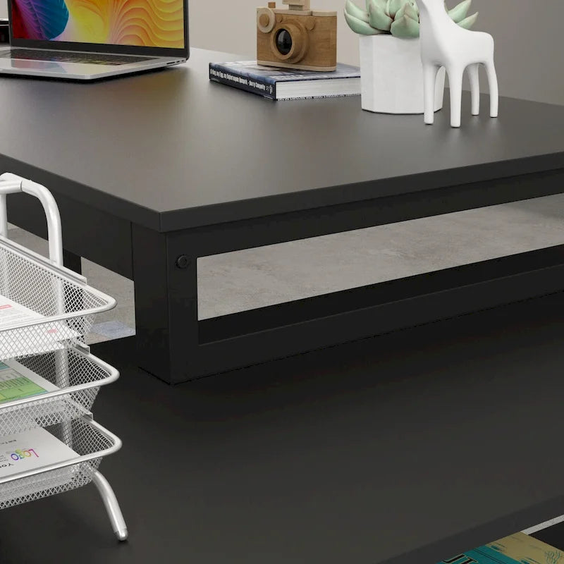 55" L-Shaped Computer Desk with Storage Workstation