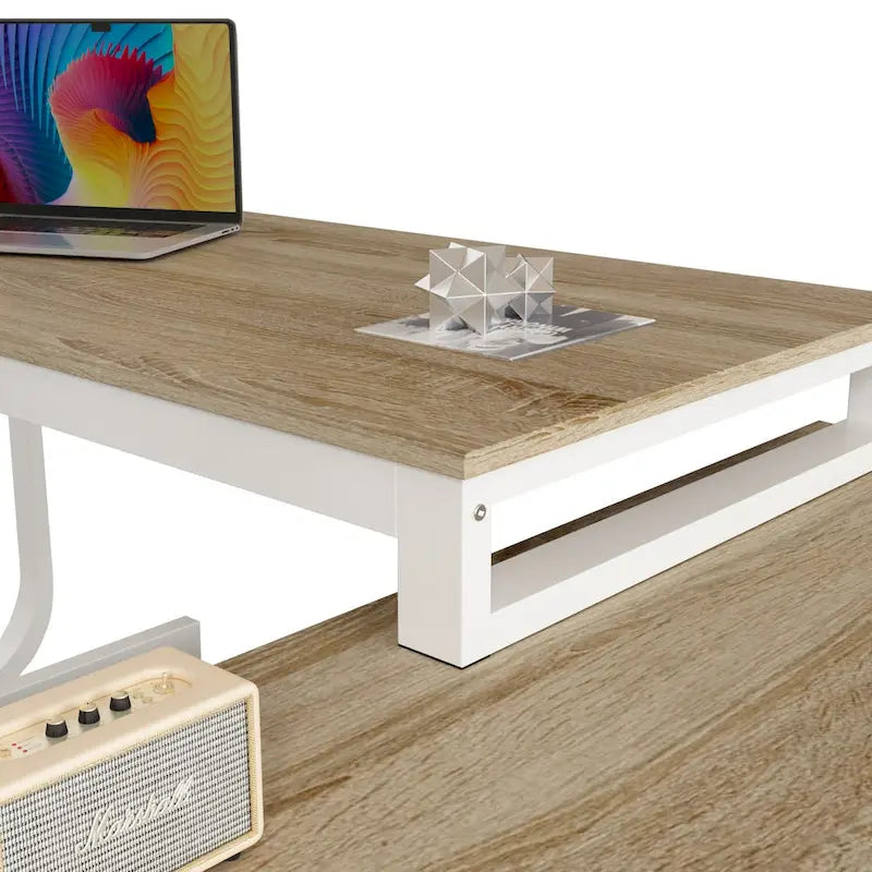 55" L-Shaped Computer Desk with Storage Workstation