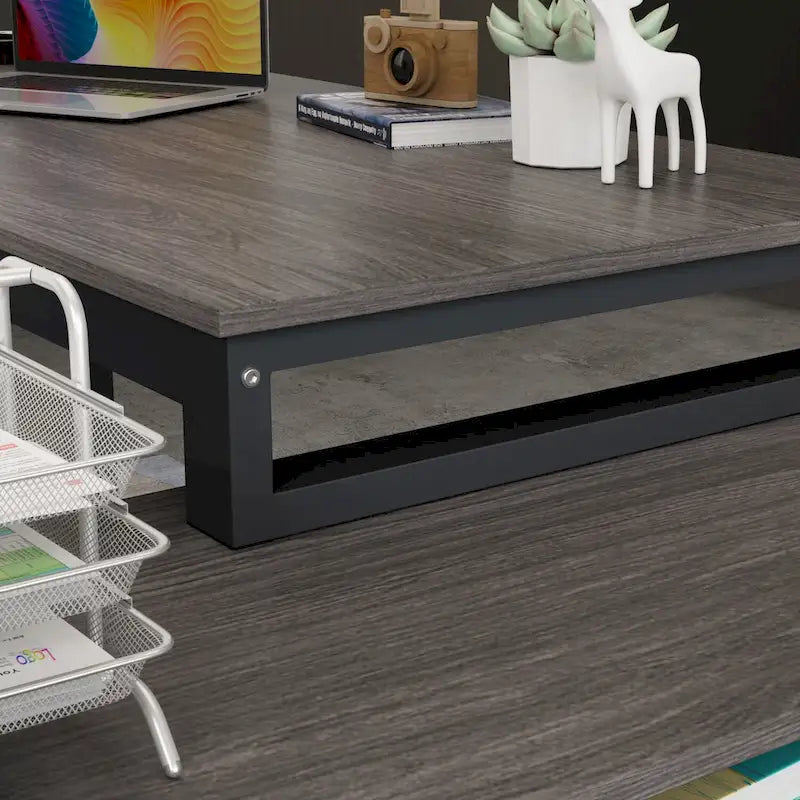 55" L-Shaped Computer Desk with Storage Workstation