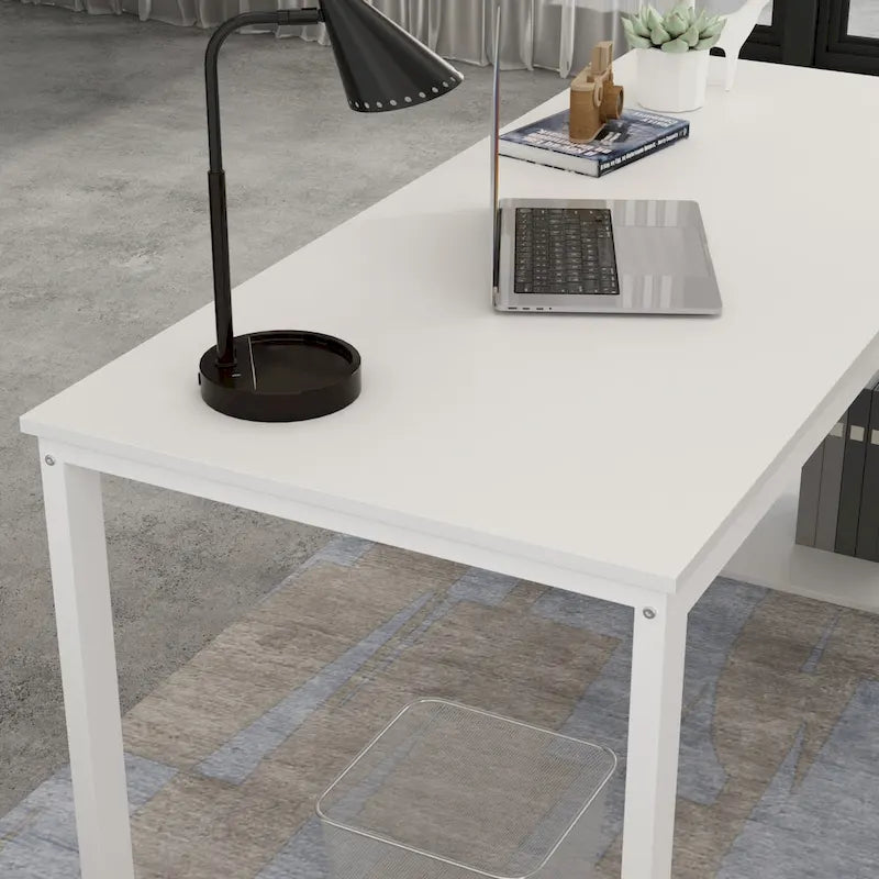 55" L-Shaped Computer Desk with Storage Workstation