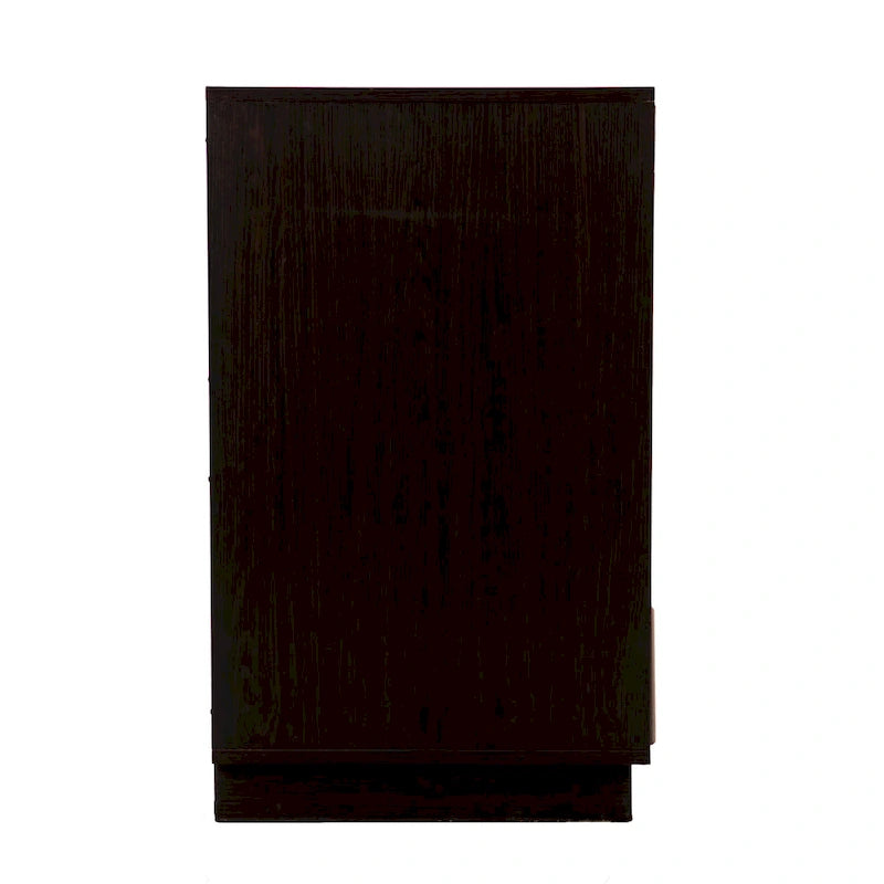 Transitional Style Brown and Cream Two-Door Wood Storage Cabinet
