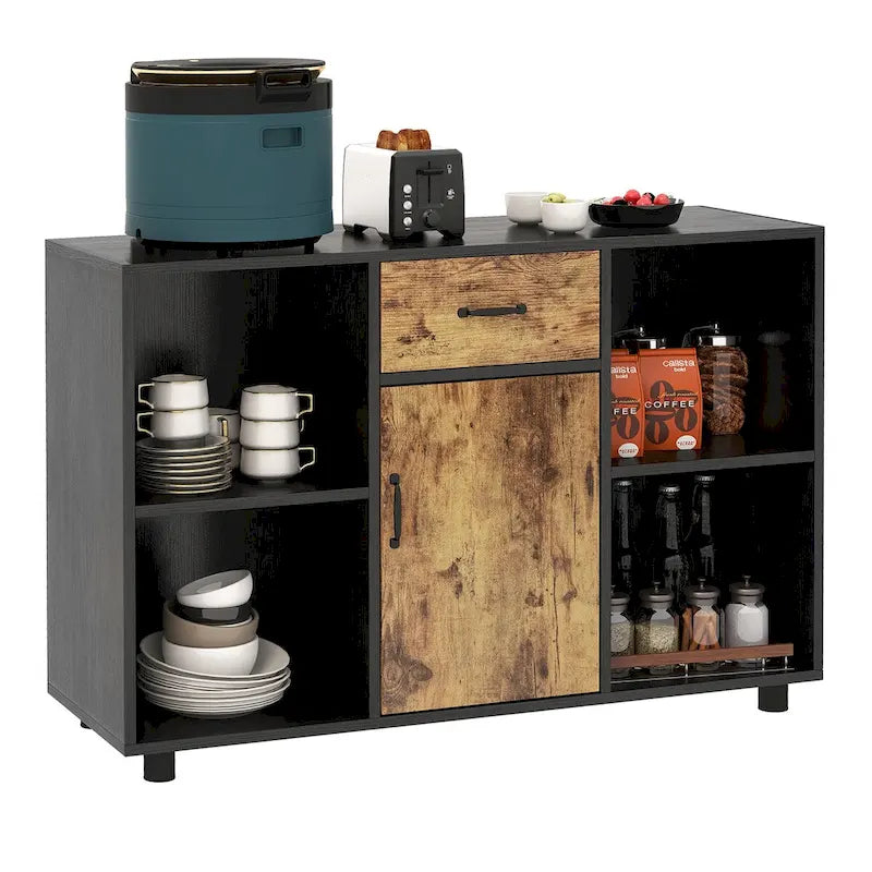 Farmhouse Buffet Sideboard Coffee Bar Cabinet Console Rustic Style